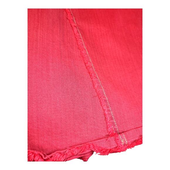 Vintage MUDD Women's Split Seam Frayed Denim Maxi Jean Skirt Long Red XL - Picture 4 of 6